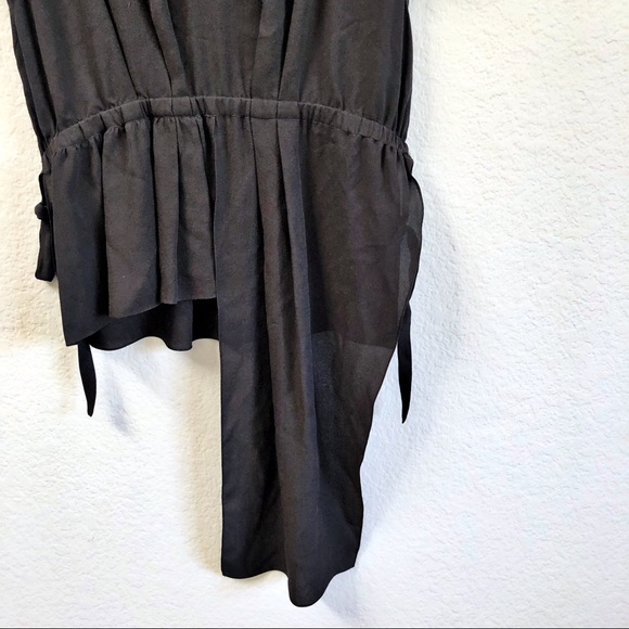 Balenciaga Silk Blouse Black Side Tie Detail Sz 38 - Picture 5 of 8